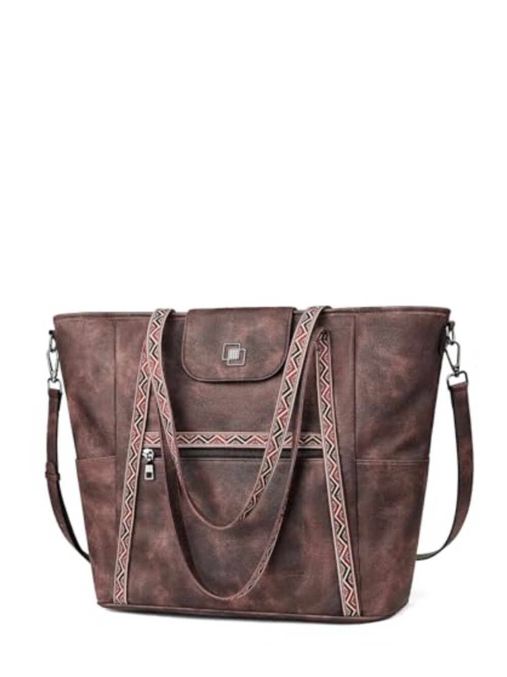 Large Laptop Tote Bag Convertible Leather Backpack Purse Waterproof PU